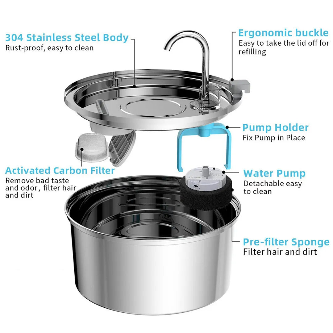 LOYA™ Stainless Steel Pet Water Fountain